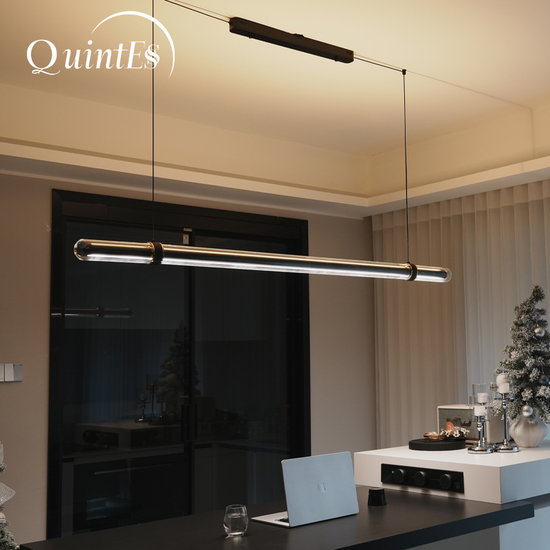 Home Bathroom Lighting Design - مصباح معلق فاخر أسود طويل لغرفة