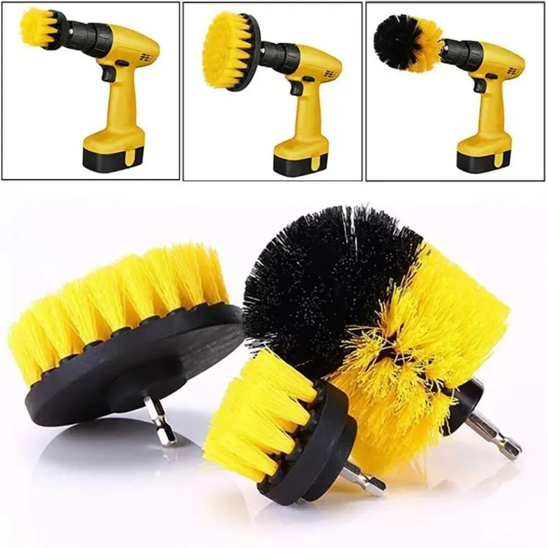 Home Bathroom Cleaning Machine - مجموعة فرش تنظيف كهربائية 3 قطع/مجموعة،
