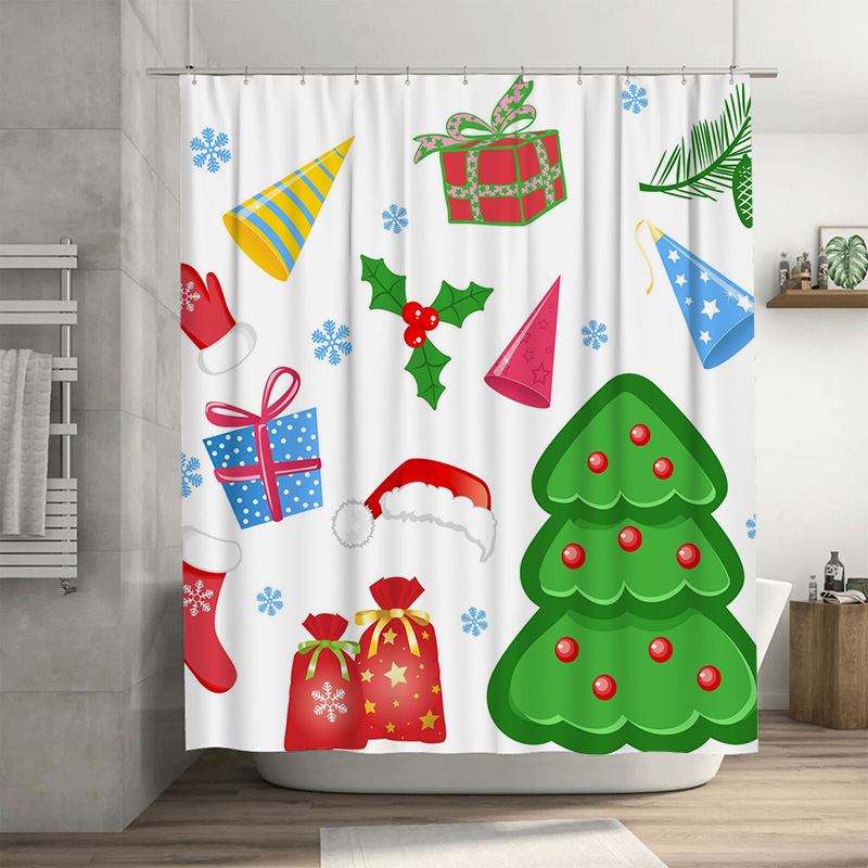 Home Bathroom Ideas - TU دش الستار عيد الميلاد الغابات