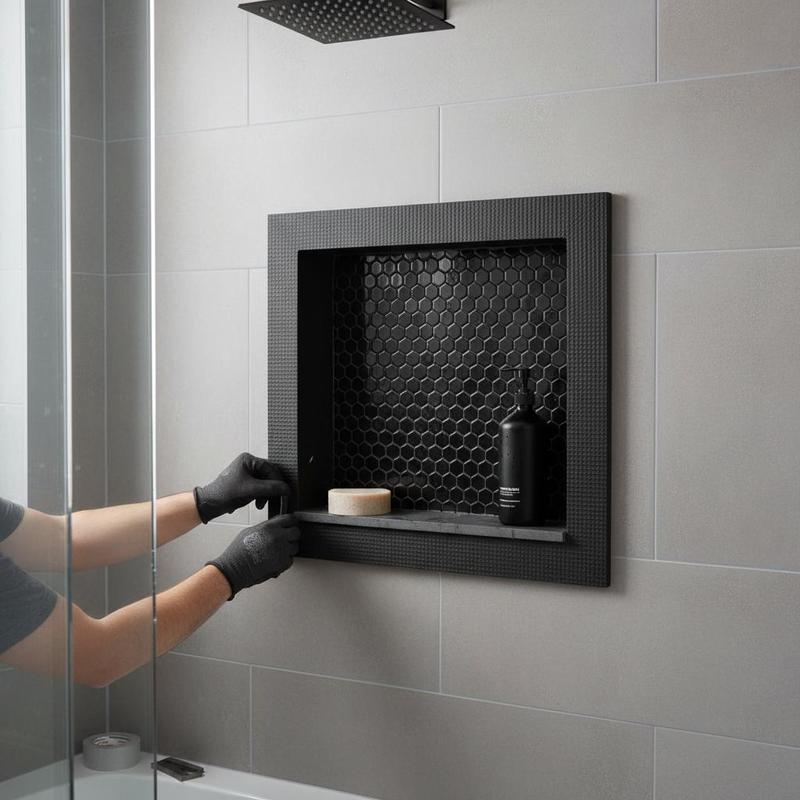 Home Bathroom Remodel - رف حائط قابل للتركيب مقاس 16