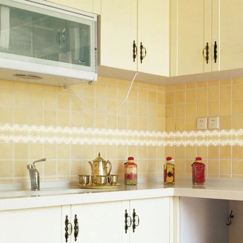 Home Bathroom Tiles Design - الحلو الدانتيل تصميم خلفية الحدود ملصق