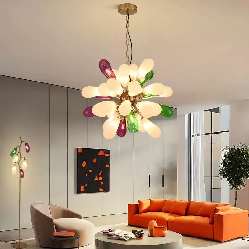 ثريا زجاجية ملونة بتصميم عصري  - مراجعة Home Bathroom Lighting Design وسعره