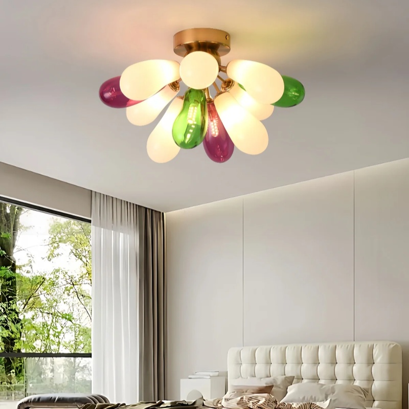 ثريا زجاجية ملونة بتصميم عصري  - مراجعة Home Bathroom Lighting Design وسعره