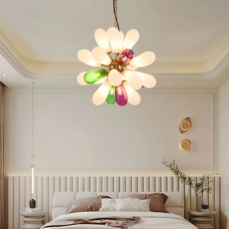 ثريا زجاجية ملونة بتصميم عصري  - مراجعة Home Bathroom Lighting Design وسعره