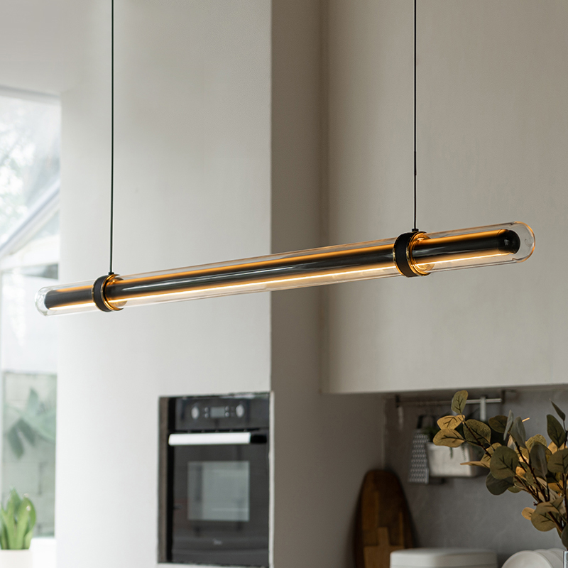 مصباح معلق فاخر أسود طويل لغرف - مراجعة Home Bathroom Lighting Design وسعره