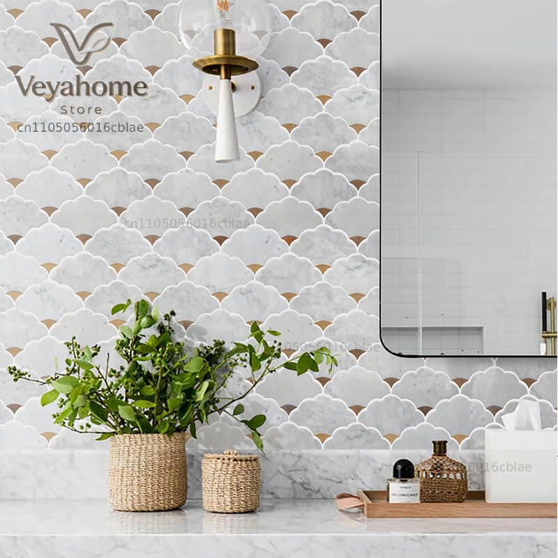 بلاط فسيفساء رخامي طبيعي بتصمي - مراجعة Home Bathroom Tiles Design وسعره