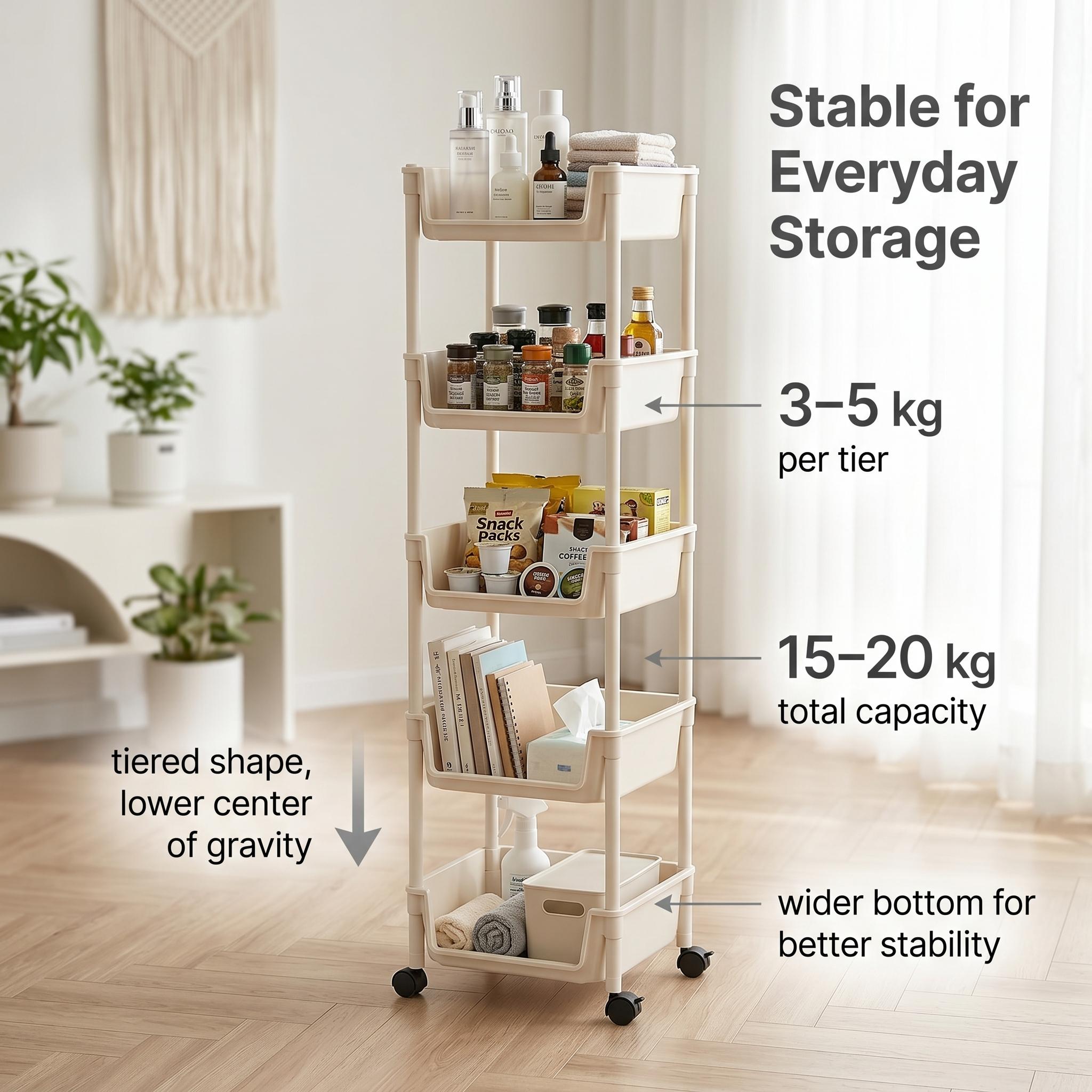 عربة تخزين نحيفة بخمسة طبقات م - مراجعة Home Bathroom Organizer وسعره