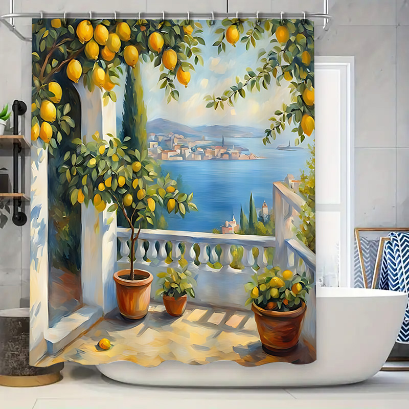 ستارة حمام بتصميم حديقة الليمو - مراجعة Home Bathroom Ideas وسعره