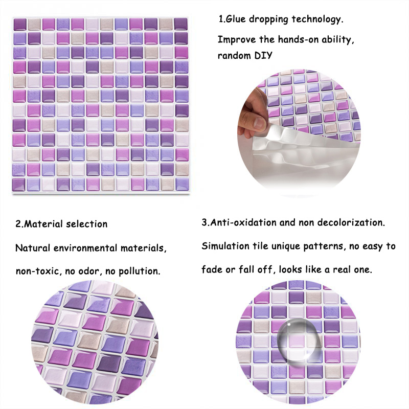 ثلاثية الأبعاد فسيفساء جدار جد - مراجعة Home Bathroom Tiles Design وسعره
