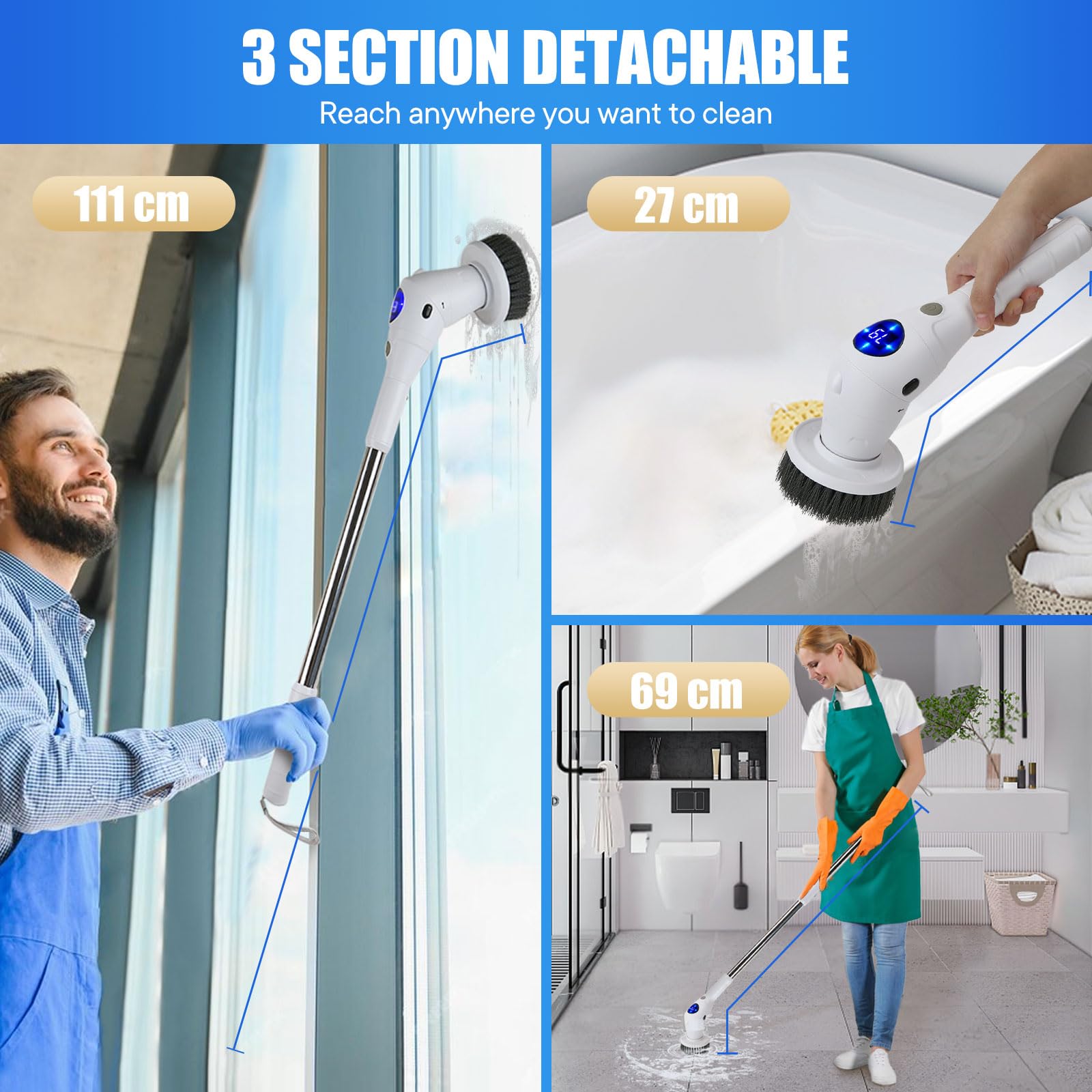 فرشاة تنظيف دوارة كهربائية مع  - مراجعة Home Bathroom Cleaning Machine وسعره
