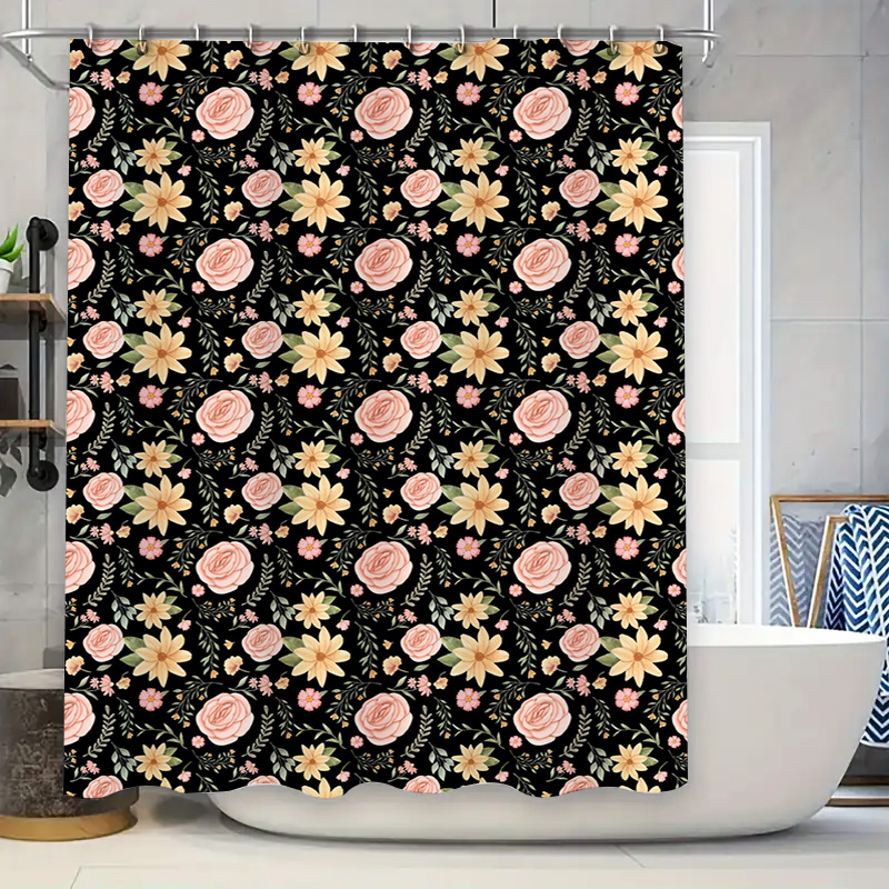 ستارة حمام منقوشة باللون الأسو - مراجعة Home Bathroom Remodel وسعره