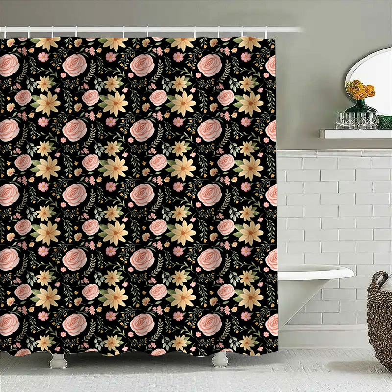 ستارة حمام منقوشة باللون الأسو - مراجعة Home Bathroom Remodel وسعره