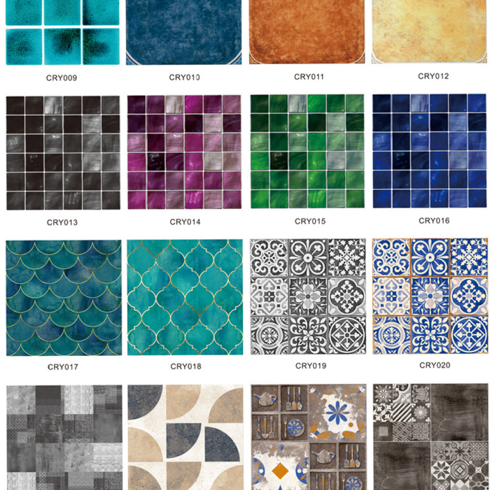 ملصقات بلاط فسيفساء ريترو ذاتي - مراجعة Home Bathroom Tiles Design وسعره
