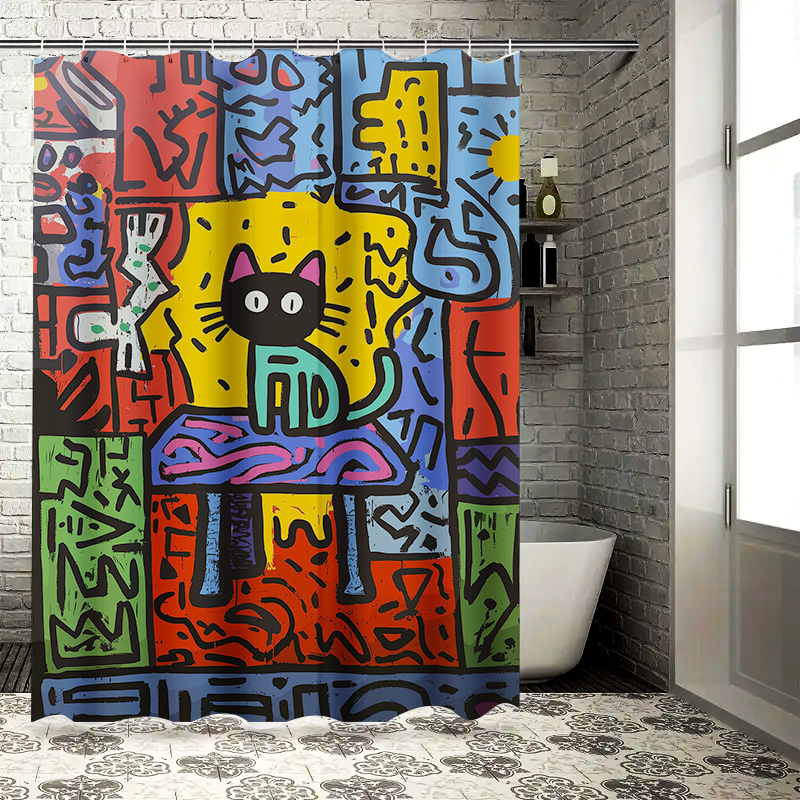 ستارة دش جرافيتي بألوان زاهية  - مراجعة Home Bathroom Remodel وسعره